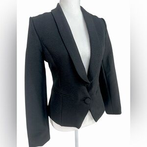EROS APPAREL / Black Structured Slightly Textured Blazer / Small